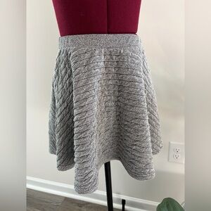 Zara Gray Ribbed Skater Skirt size medium